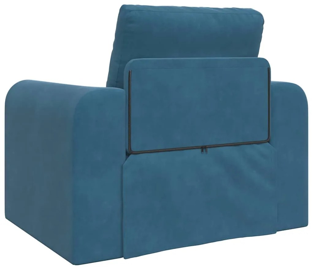 Sofá Cama 2 em 1 Azul 98x71x83 cm Veludo