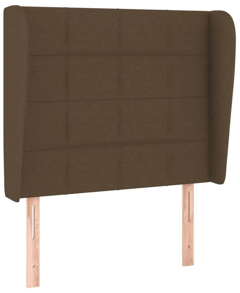Cama com molas/colchão 90x200 cm tecido castanho-escuro