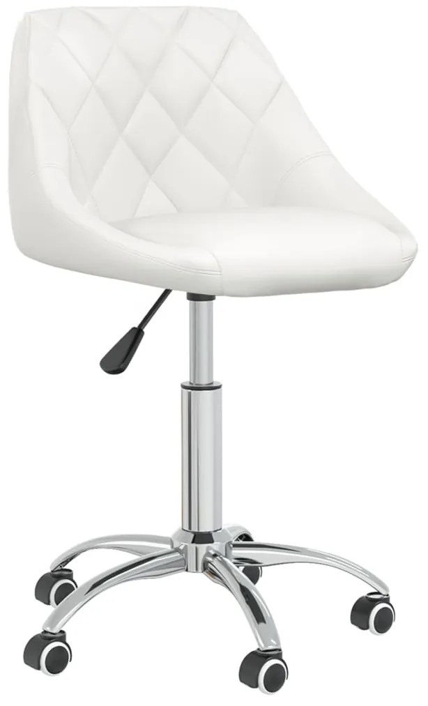 Cadeiras de jantar giratórias 6 pcs couro artificial branco