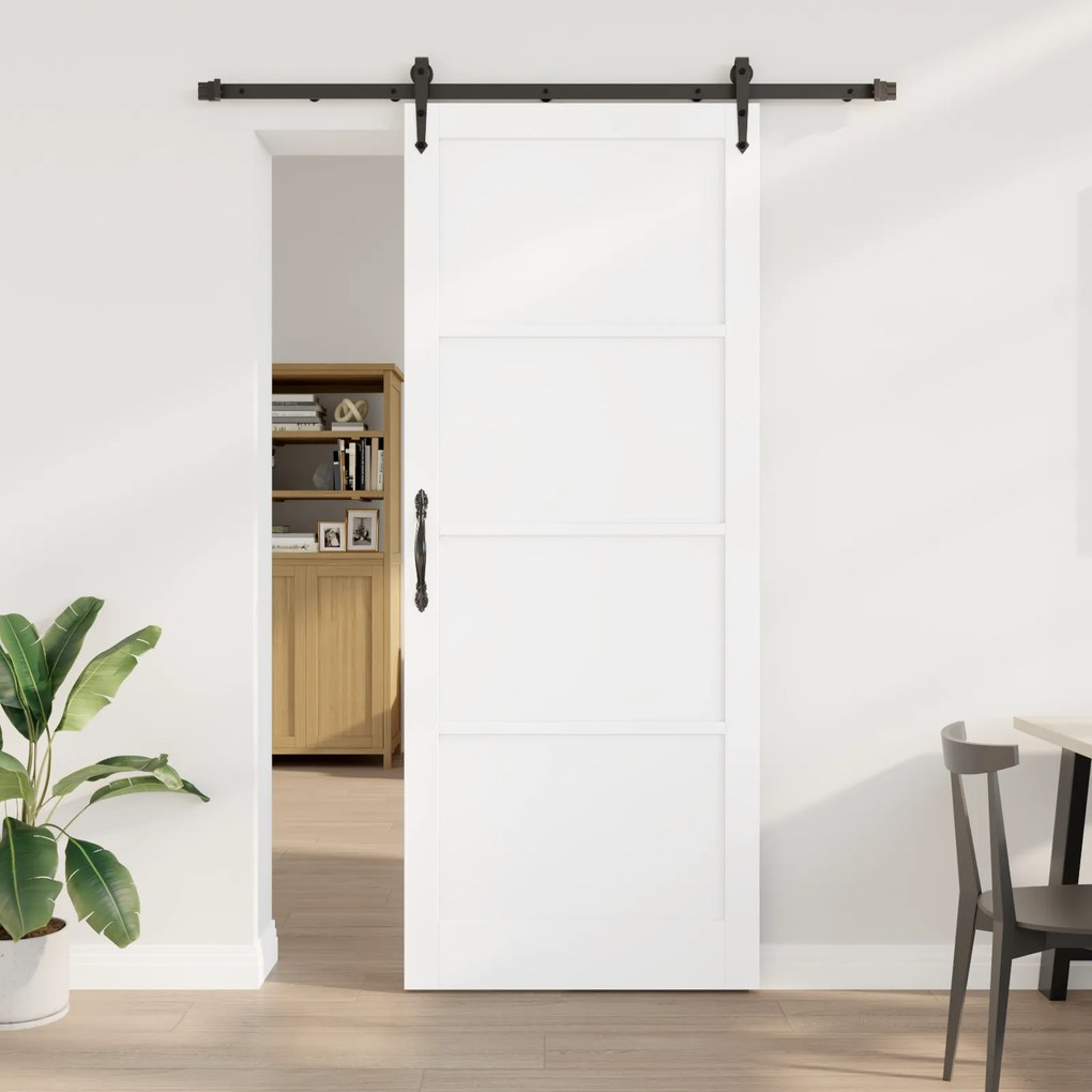 Porta Deslizante vidaXL com Conjunto de Acessórios Branca 93x232 cm Ma