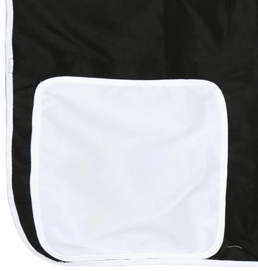 Cama alta criança c/ túnel 80x200 cm pinho maciço branco/preto