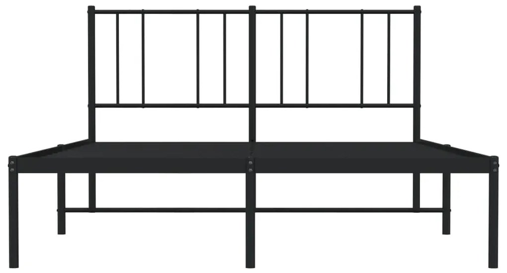 Estrutura de cama com cabeceira 160x200 cm metal preto