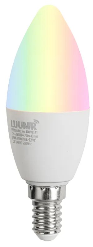 Lâmpada LED inteligente E14 regulável C37 4,9W 470 lm 2700K-6500K