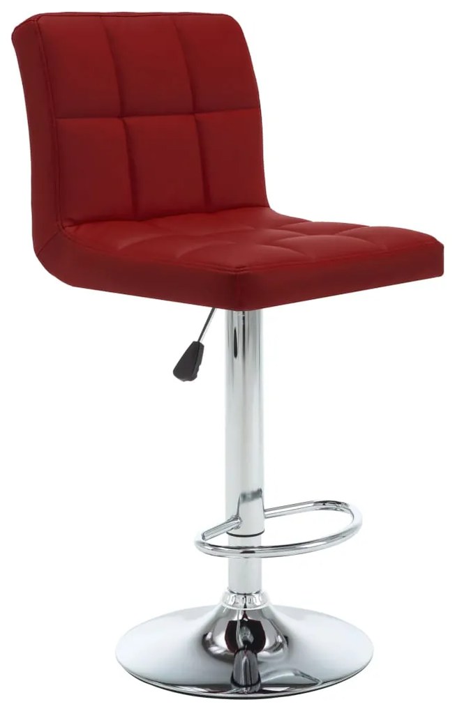 Bancos de bar 2 pcs couro artificial vermelho tinto