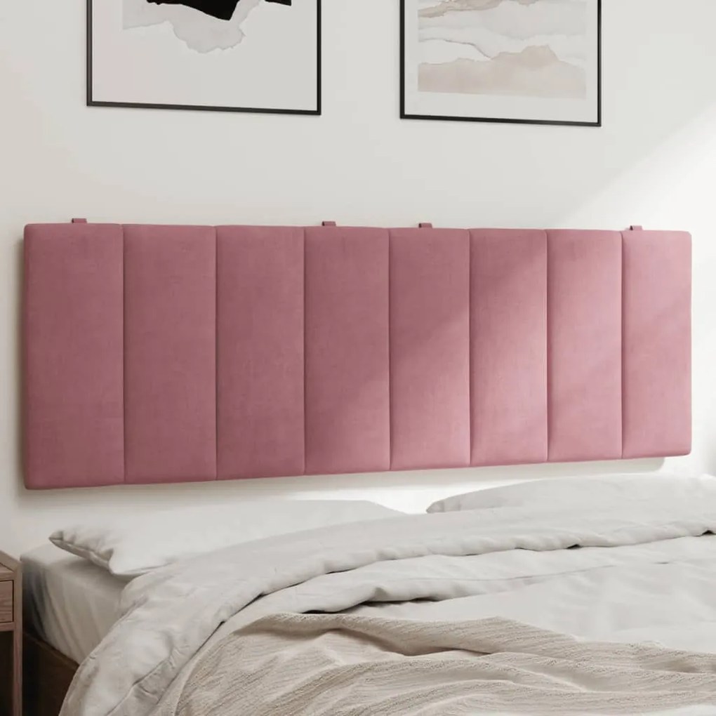 Almofadão de cabeceira 140 cm veludo rosa