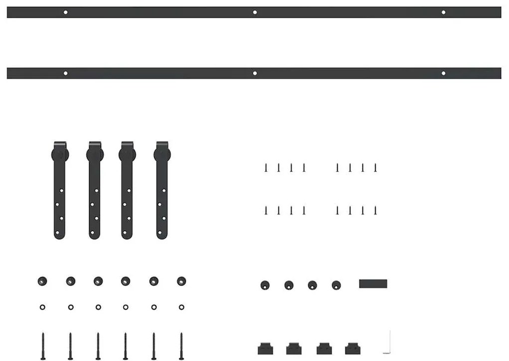 Kit para armário deslizante aço carbono 213 cm