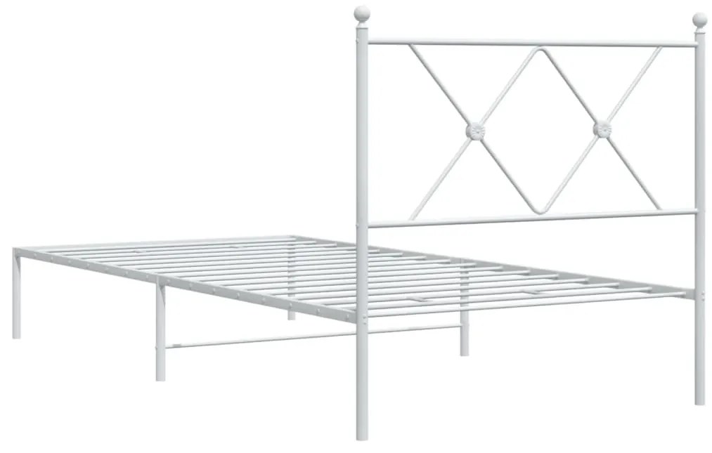 Estrutura de cama com cabeceira 90x200 cm metal branco