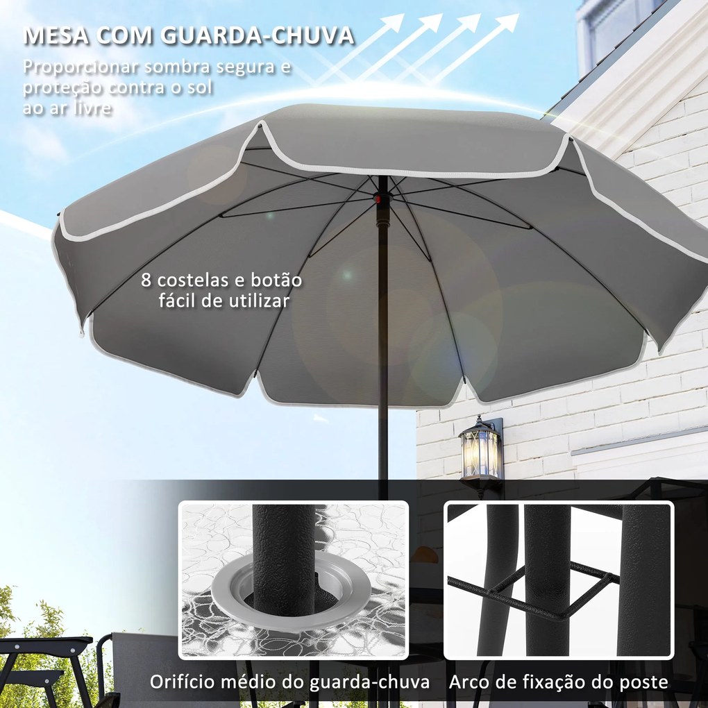 Conjunto de Mesa e Cadeiras de Jardim de 6 Peças Móveis de Jardim Exte