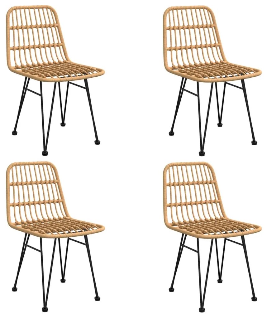 5 pcs conjunto de jantar p/ jardim vime PE