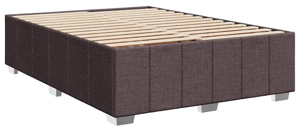 Cama com molas/colchão 140x200 cm tecido castanho-escuro
