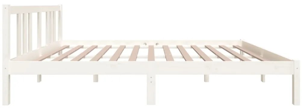Estrutura de cama king 150x200 cm madeira maciça branco