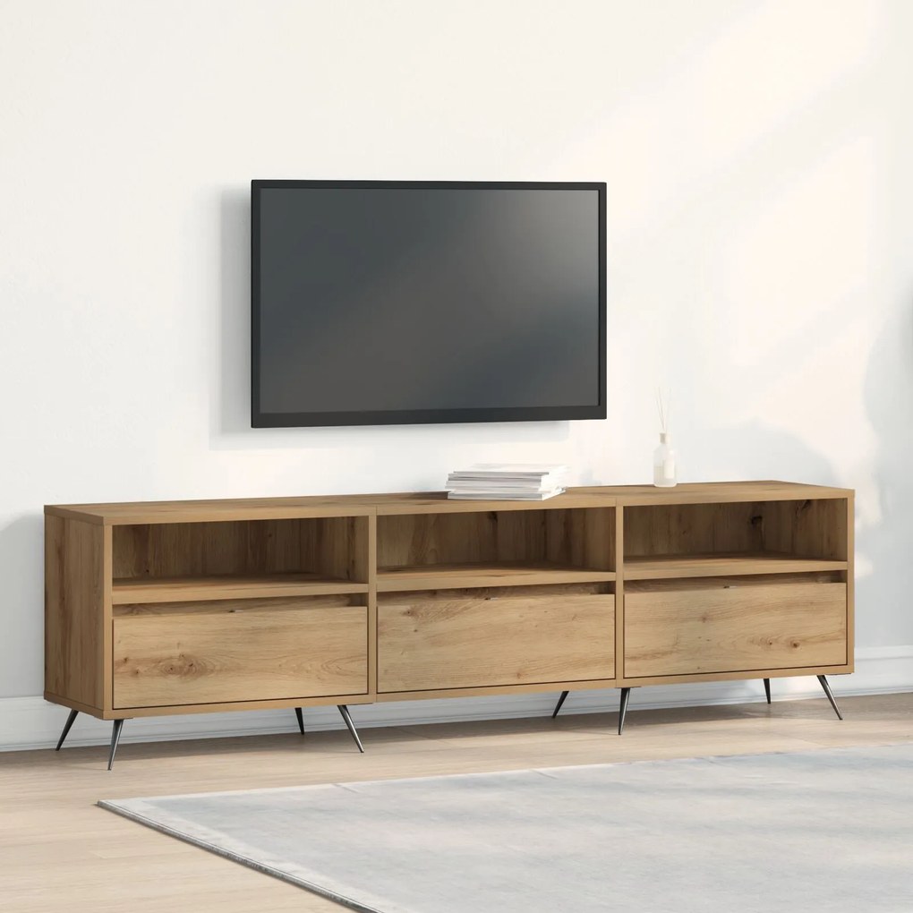 Cabide de TV Carvalho Artisan 150x30x44,5 cm Madeira de Engenharia