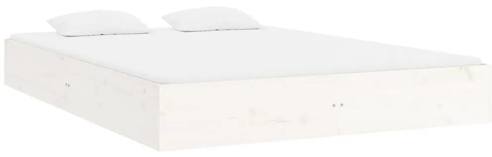 Estrutura de cama 160x200 cm madeira maciça branco