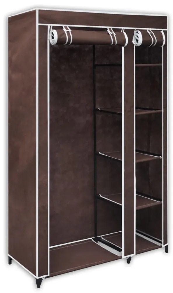 Roupeiro de tecido castanho