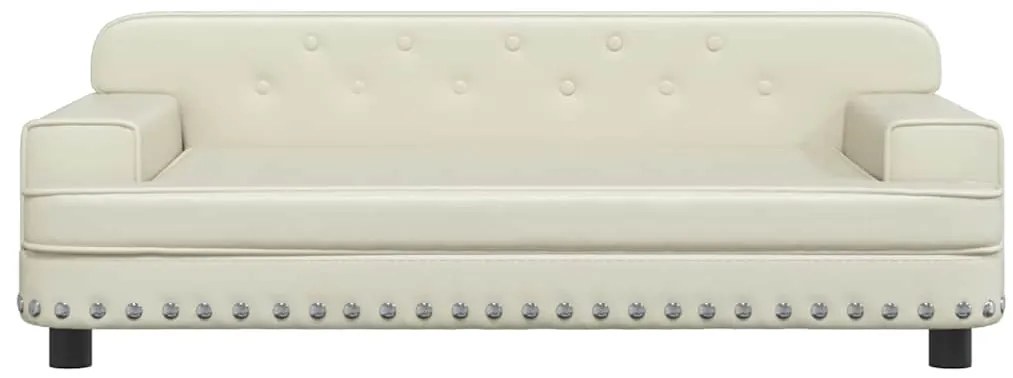 Cama para cães 90x53x30 cm couro artificial cor creme