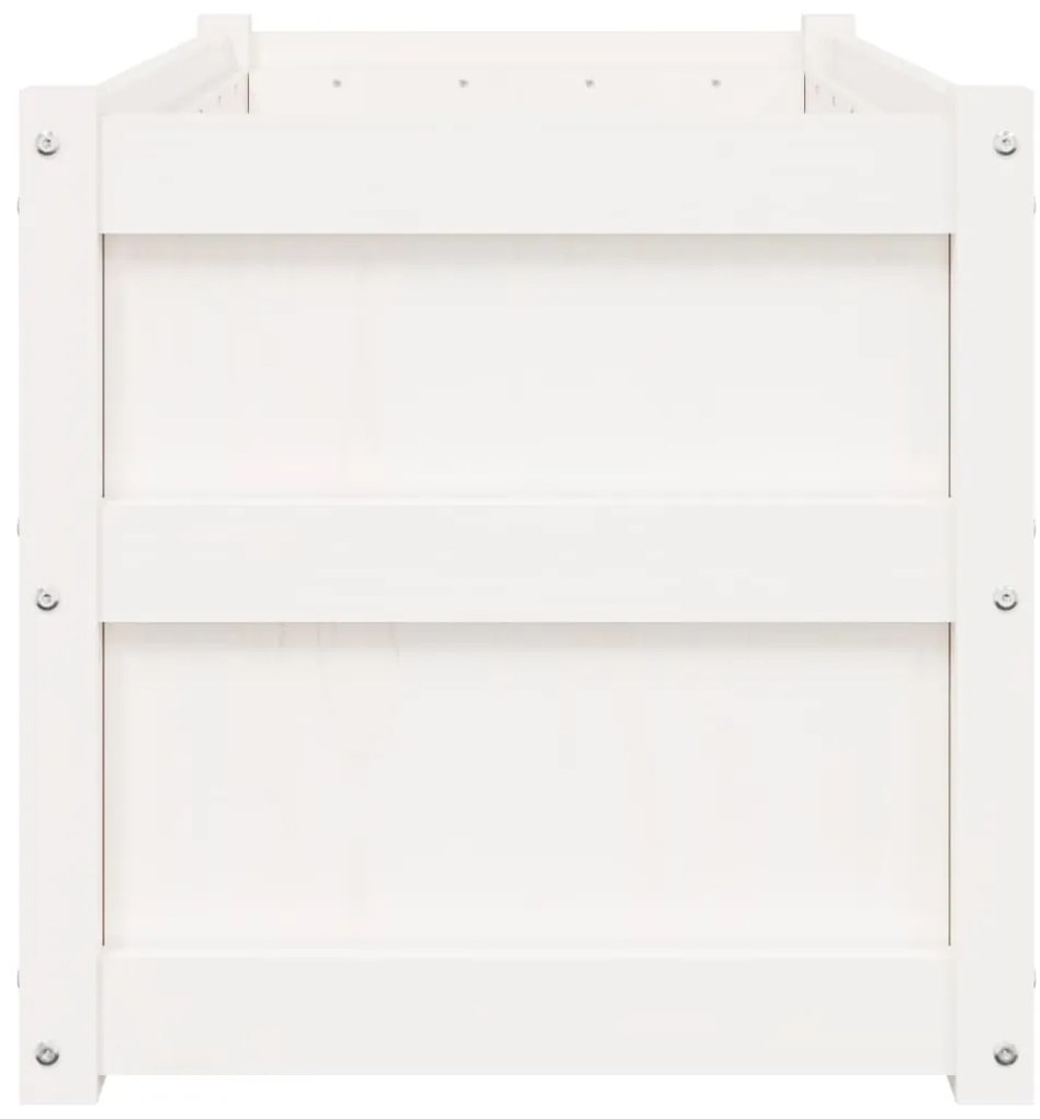 Vasos/floreiras de jardim 2 pcs madeira de pinho maciça branco