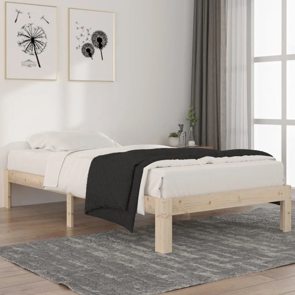 810355 vidaXL Estrutura de cama 100x200 cm pinho maciço