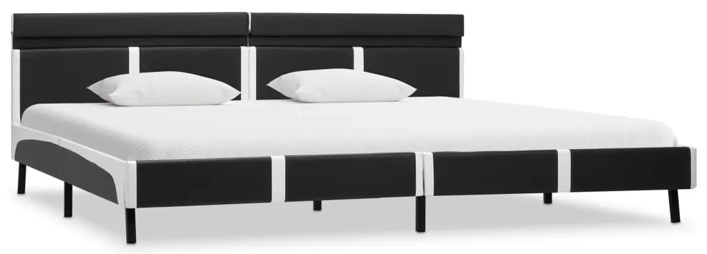 Estrutura de cama c/ LED 180x200 cm couro artificial cinzento