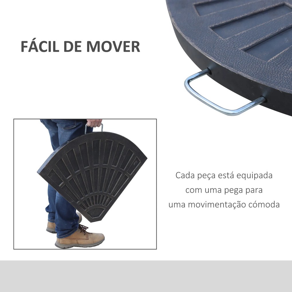 Conjunto de 2 Peças de Base para Chapéu de Sol Excéntrico Suporte para