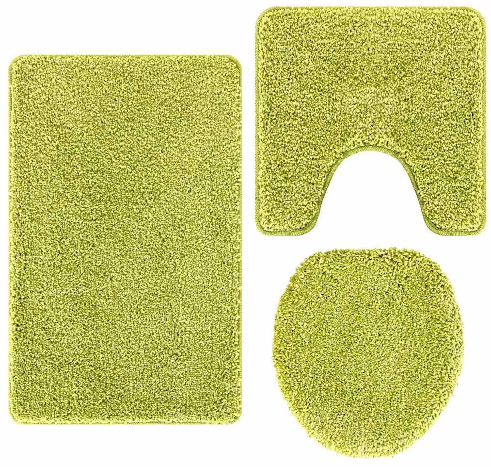 Conjunto de 3 Tapetes de Banho vidaXL Verde Polipropileno Antiderrapan