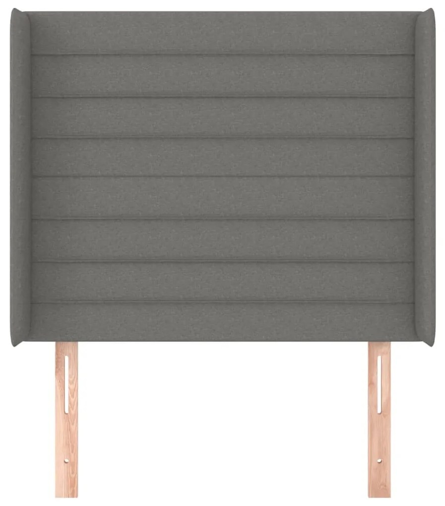 Cabeceira cama c/ abas tecido 93x16x118/128 cm cinzento-escuro