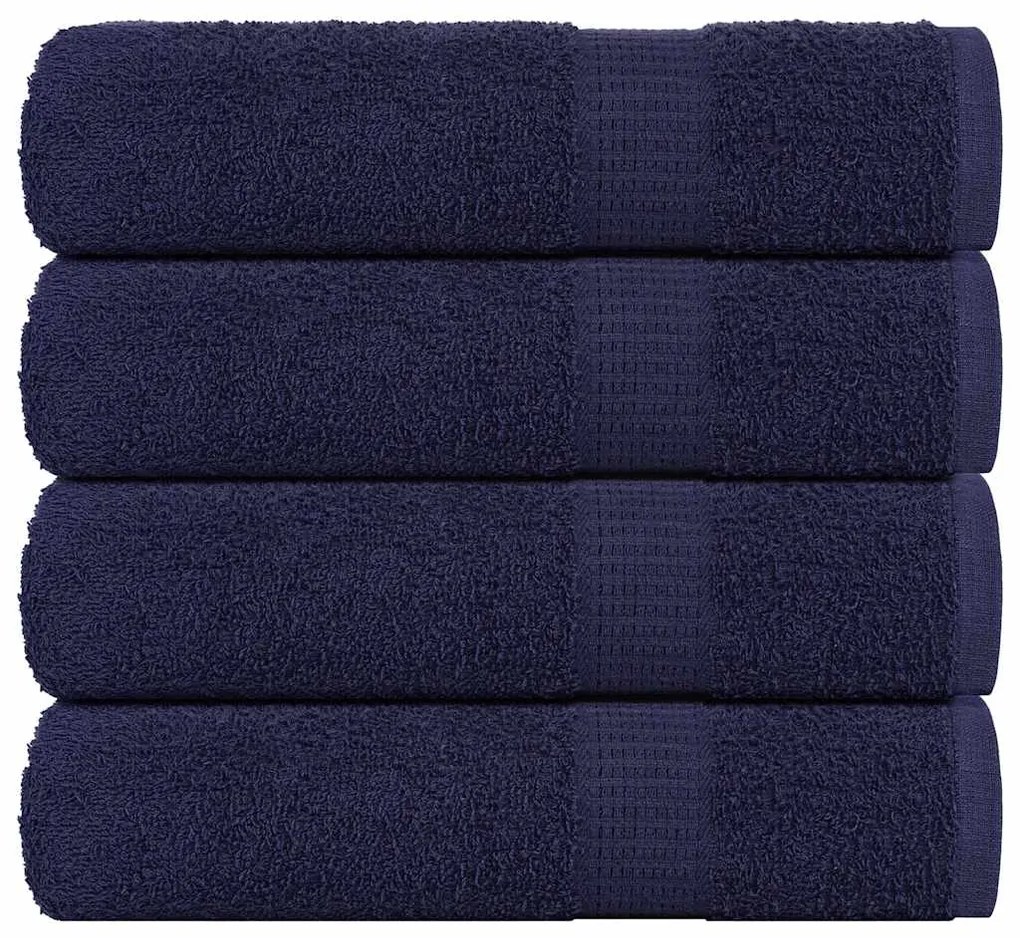 vidaXL Toalhas mãos 4 pcs 50x100 cm 360 gsm 100% algodão azul marinho