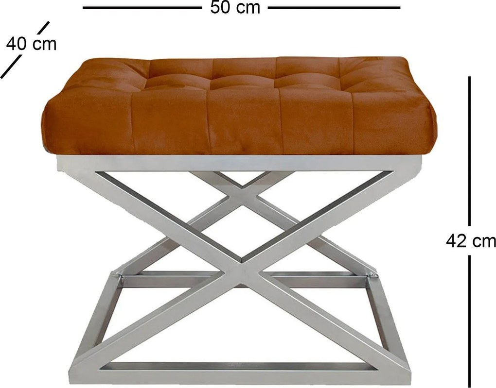 Pouffe Capraz – Silver Terracota – 50 cm x 42 cm x 40 cm