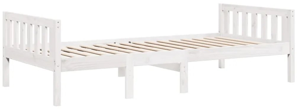 Cama de criança sem colchão 90x190 cm pinho maciço branco