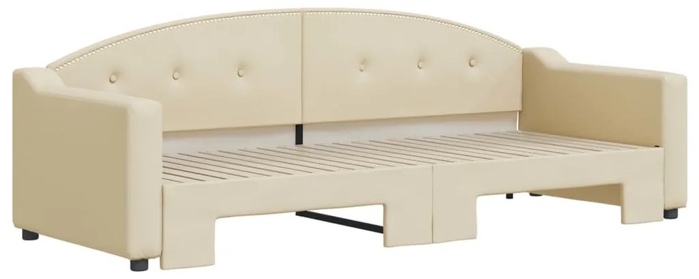Sofá-cama com gavetão 80x200 cm tecido cor creme