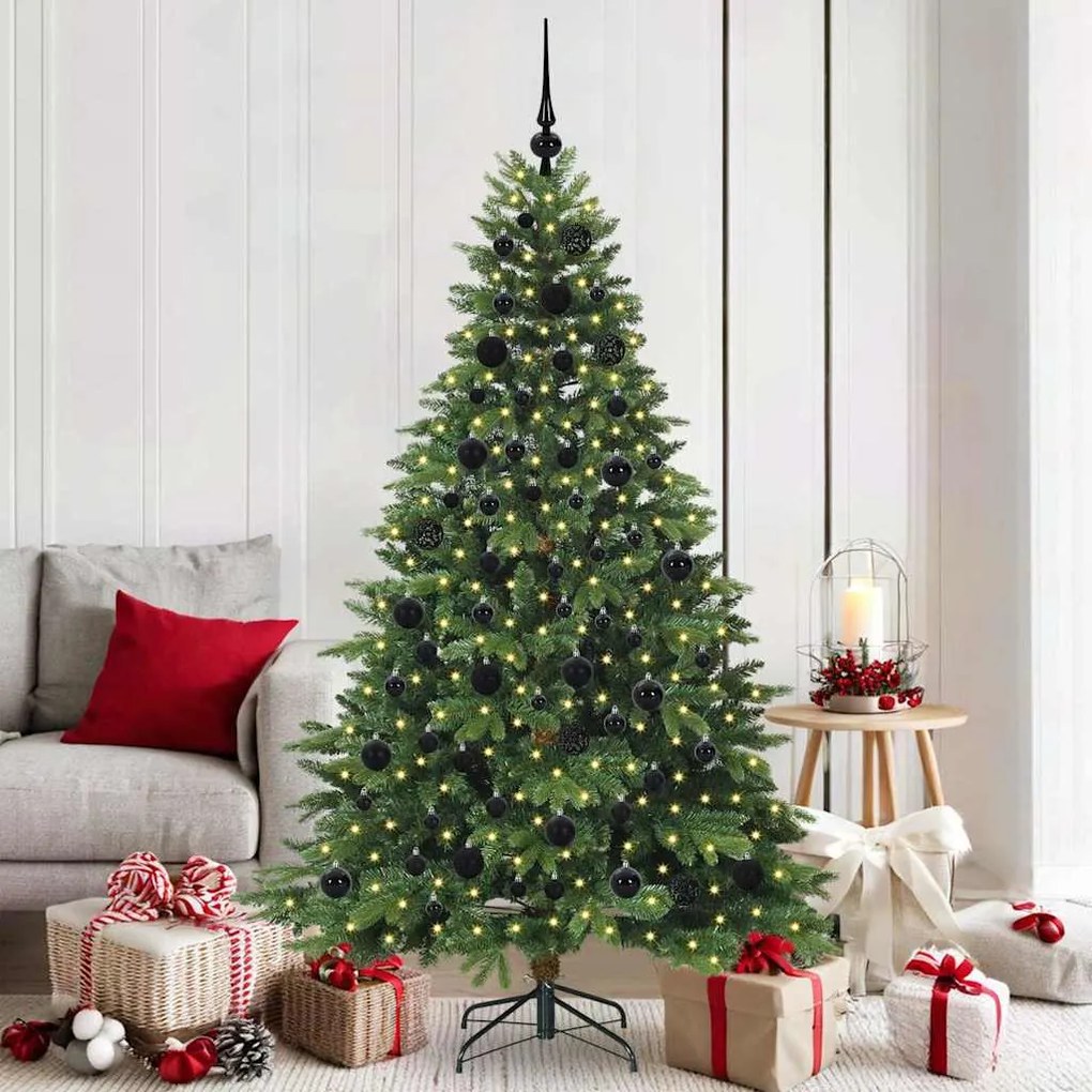 vidaXL Árvore de Natal Artificial com 300 LEDs Verde 180 cm PE e PVC
