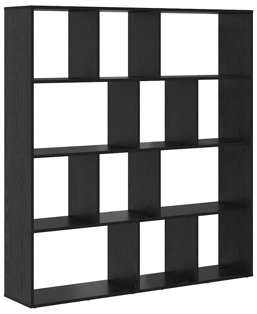 Gabinete de Livros Carvalho preto 132 x 29 x 141.5 cm