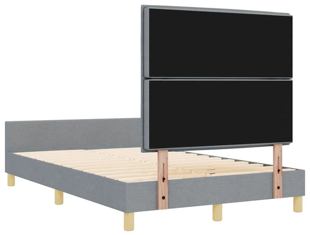 Estrutura de Cama de Tecido Cinza Claro 160x200 cm