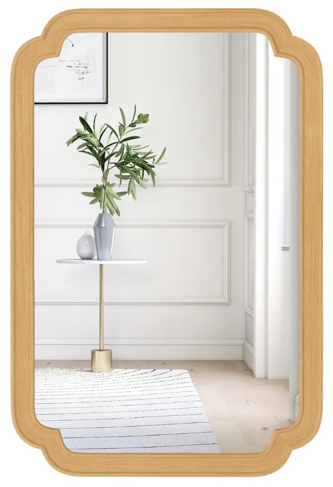 Espelho de parede dourado com moldura irregular para entrada da sala de estar - dourado