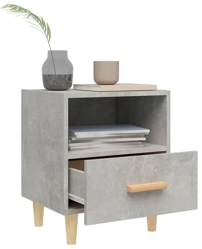 Mesas de cabeceira 2 pcs 40x35x47 cm cinzento cimento
