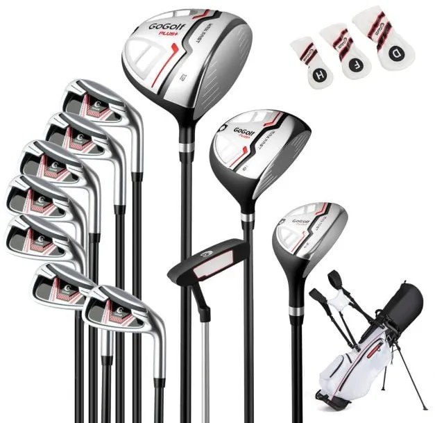 Bolsa de golfe com 14 compartimentos, alça de transporte, capa de chuva e 11 bolsos Bolsa leve para carrinho de golfe roxa