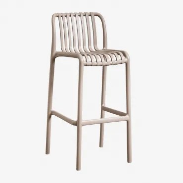 Banco Alto Empilhável Em Polipropileno Wendell Moka Brown & ↑75 Cm - Sklum
