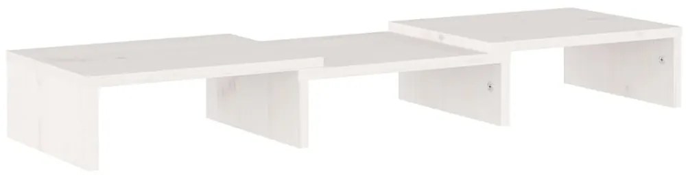 Suporte para monitor 60x24x10,5 cm madeira pinho maciça branco