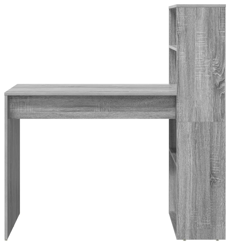 Secretária com Armazenamento Cinzento Sonoma 113x54x120 cm Aglomerado