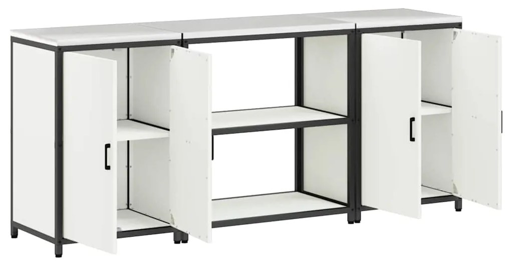 Conjunto de Armazenamento de Cozinha 3 pcs Branco