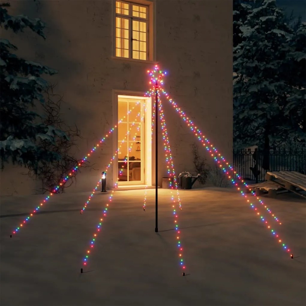 328734 vidaXL Iluminação p/ árvore de Natal int/ext 400 LEDs 2,5 m colorido