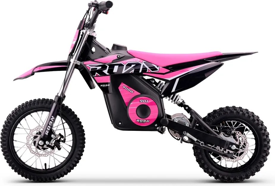 Mini moto elétrica para crianças 800W ROAN 901 36V 12/10" velocidade máxima de até 25 km/h Com Limitador Rosa