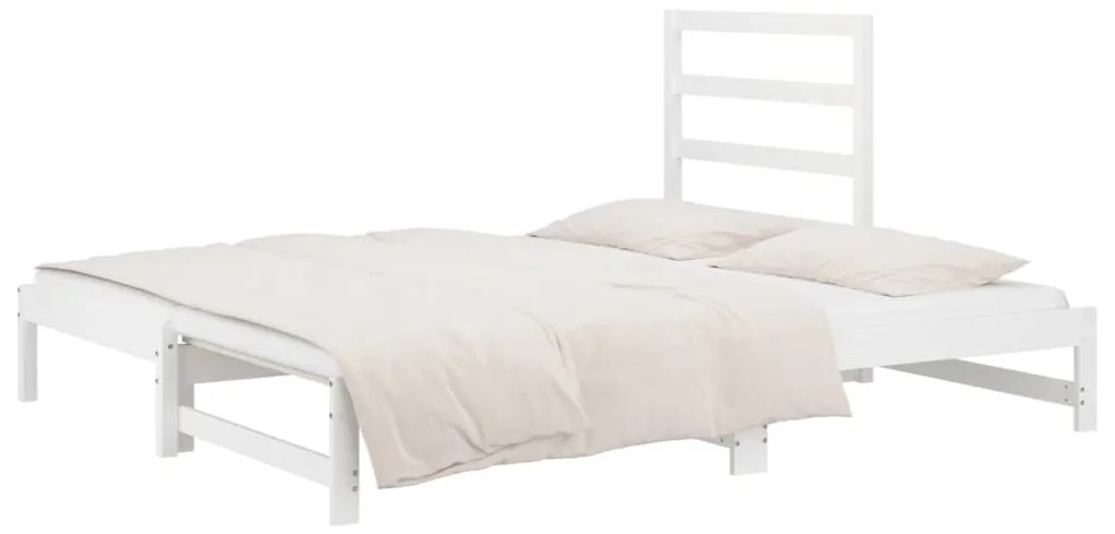 Estrutura sofá-cama de puxar 2x(90x190) cm pinho maciço branco