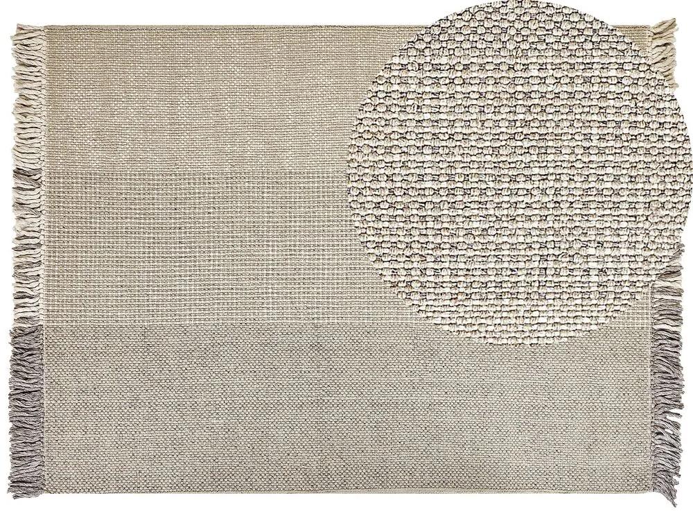 Tapete de lã cinzenta 160 x 230 cm TEKELER Beliani