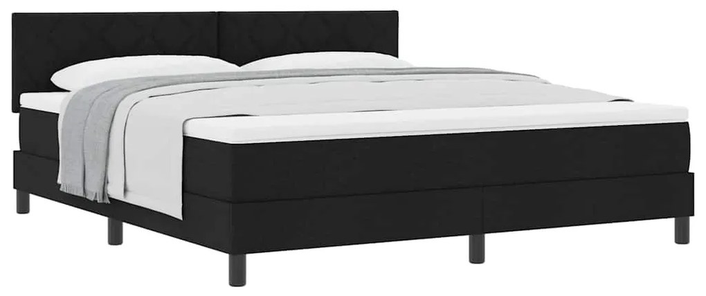 Cama Box com Colchão Preto 180x200 cm Tecido