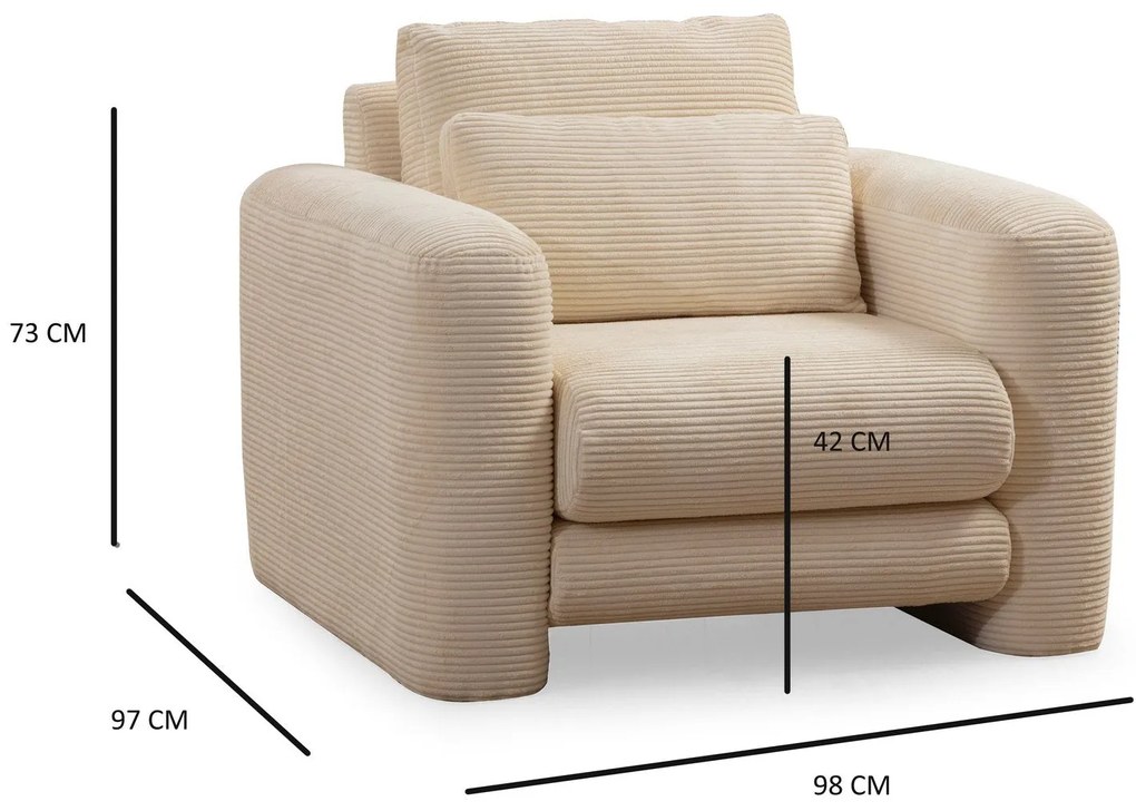 Cadeira Wing Lily – Bege – 98x97x73 cm