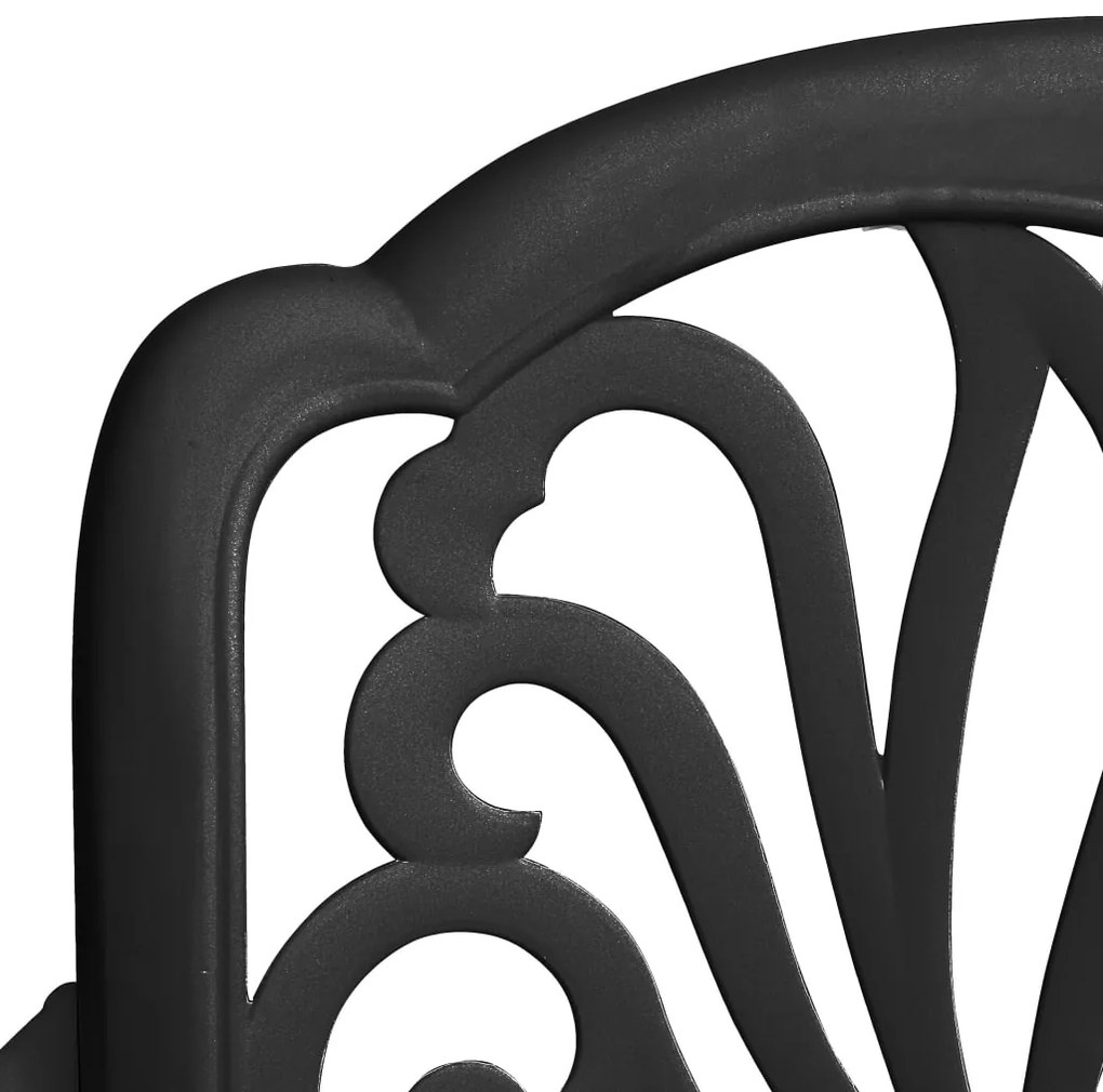 Cadeiras de jardim 2 pcs alumínio fundido preto