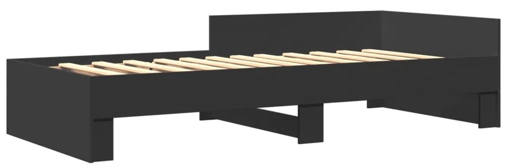Estrutura de cama 90x190 cm derivados de madeira preto