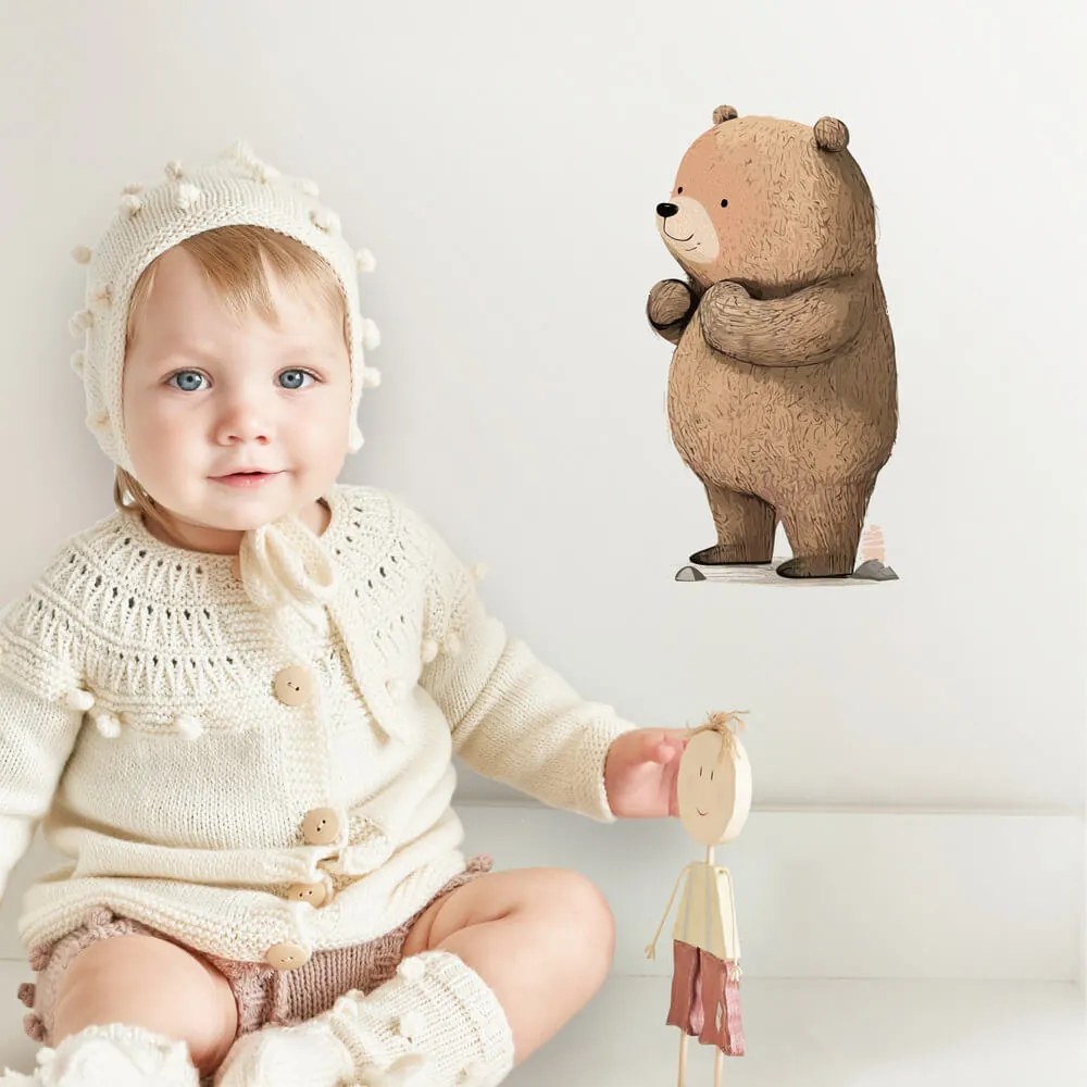 Autocolantes para quarto infantil - Ursinho marrom