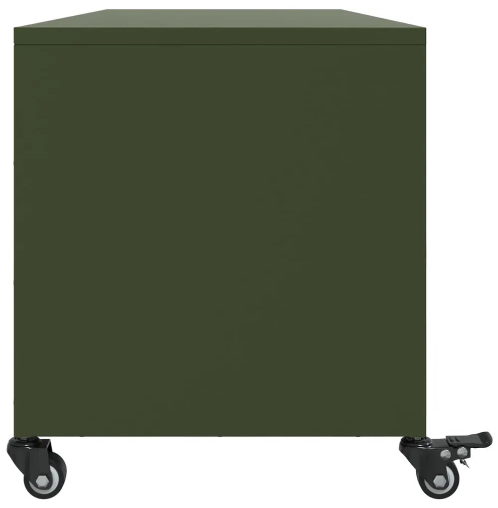 Móvel de TV 100,5x39x43,5 cm aço verde-azeitona
