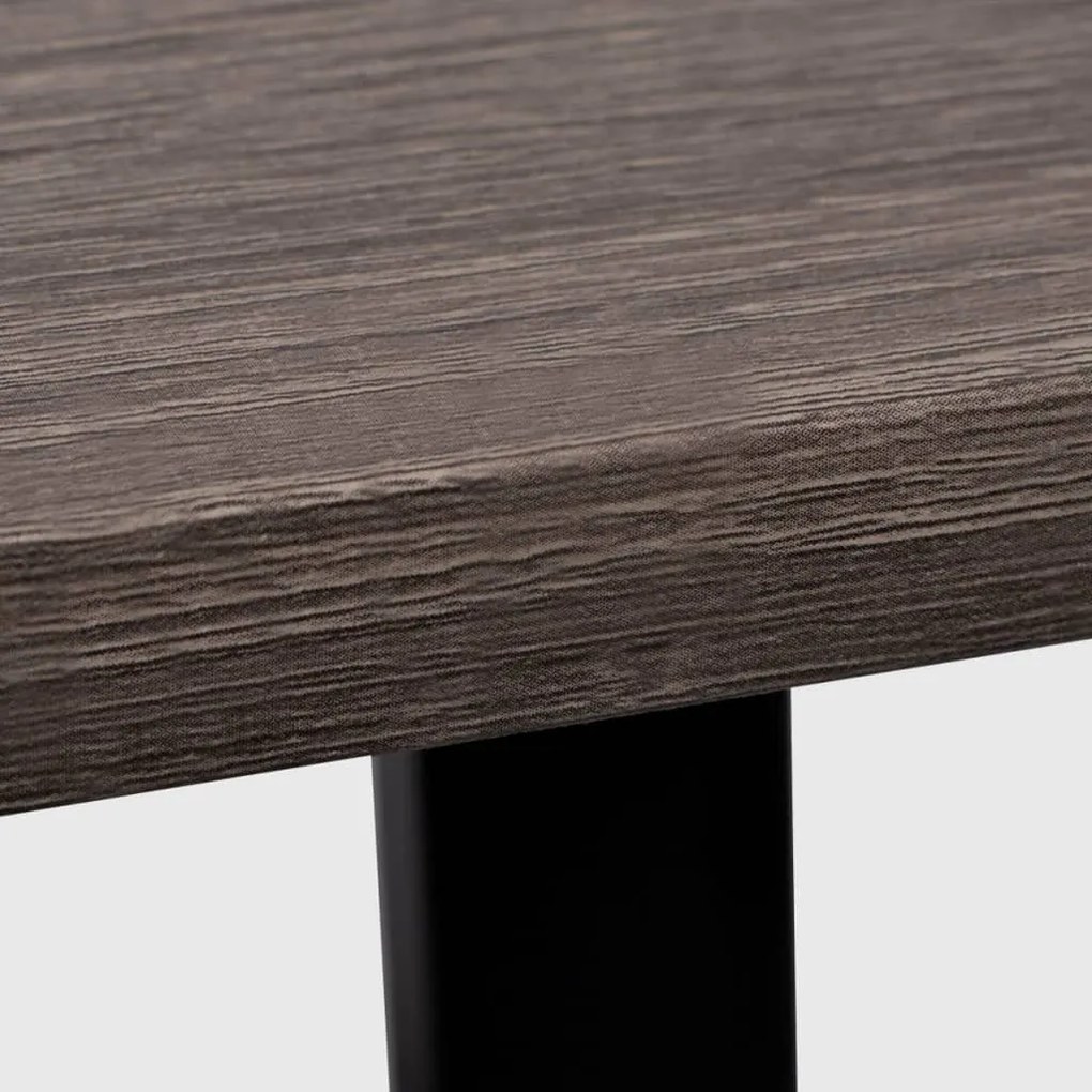Mesa com 2 prateleiras cinzento e carvalho